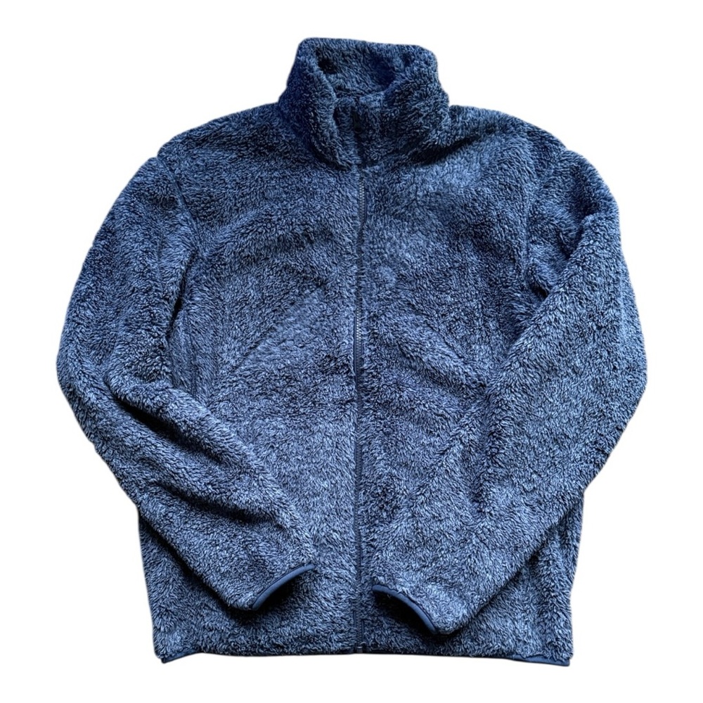 Uniqlo Navy Sherpa Fleece Full Zip Jacket – Size M